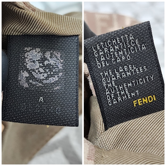 Fendi Vintage Zucchino Canvas Mini Baguette Shoulder Bag Beige/Pink - Picture 8 of 15